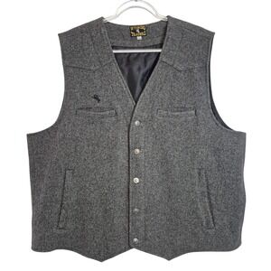 Wyoming‎ Traders Mens XXL 100% Virgin Wool Vest Charcoal Heather Gray Western